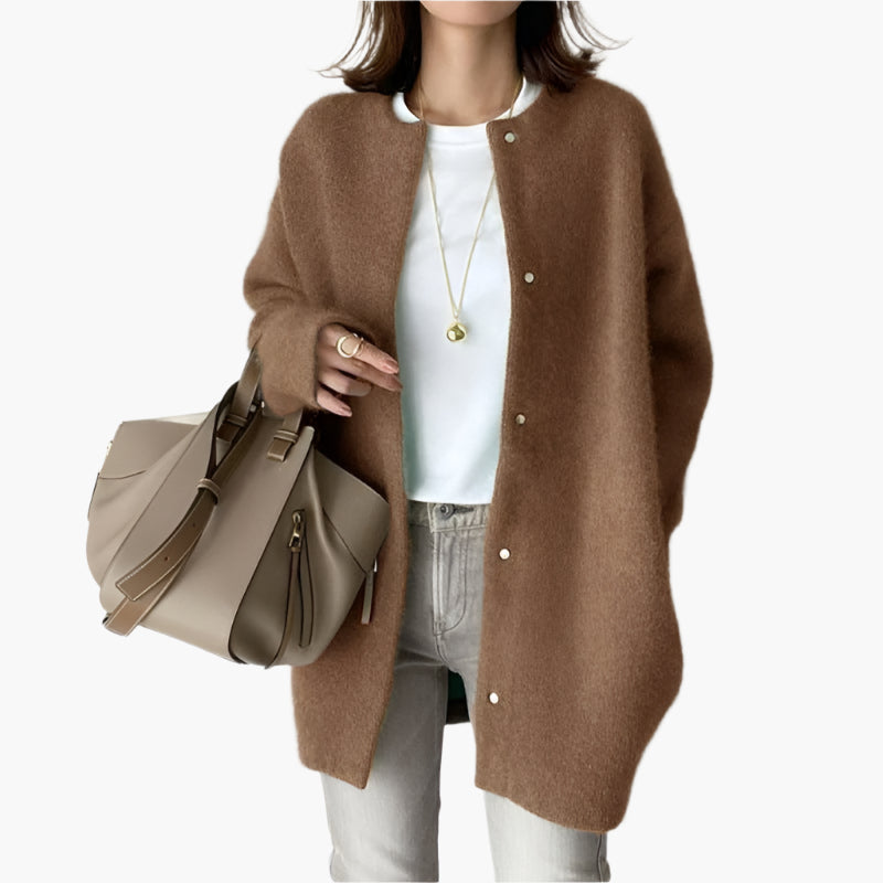 Damen Strickjacke im modernen Oversize-Look – Lässiger Cardigan für Alltag und Büro