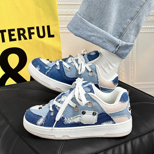 Jeremy – Denim Leinwand Schuhe mit Kalter Klebung