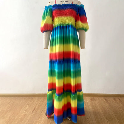 Heidi – Florales Damen-Maxikleid mit Off-Shoulder-Design