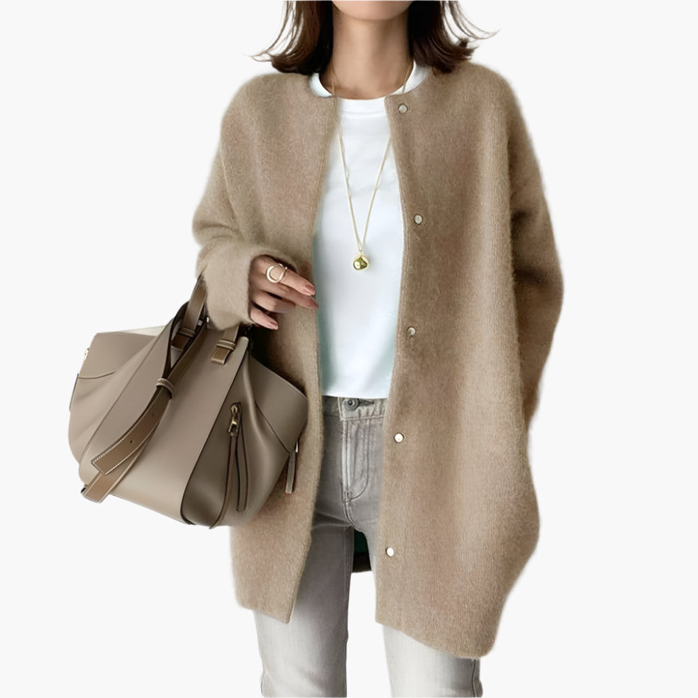 Damen Strickjacke im modernen Oversize-Look – Lässiger Cardigan für Alltag und Büro
