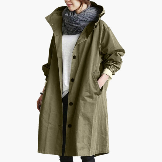 Damen Lange Regenjacke – Modischer Oversize Mantel für Alltag und Outdoor