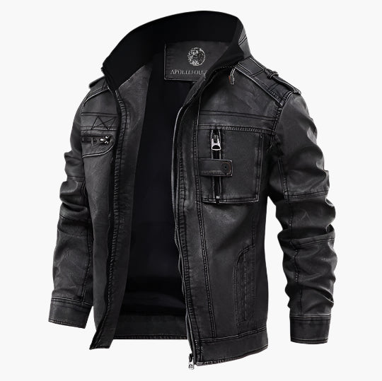 Herren Motorradjacke Biker-Look – Modische Übergangsjacke für Freizeit und Alltag
