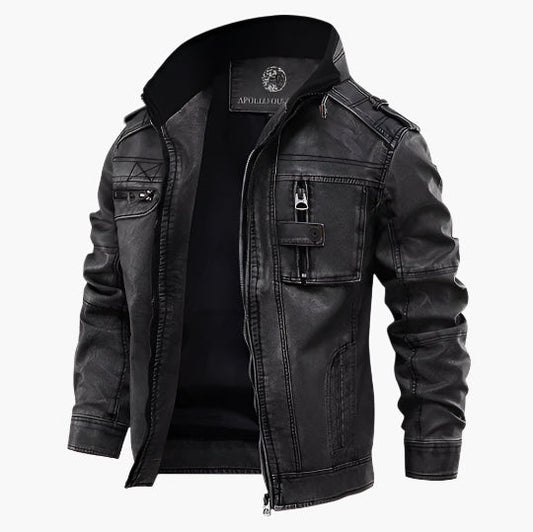 Herren Motorradjacke Biker-Look – Modische Übergangsjacke für Freizeit und Alltag