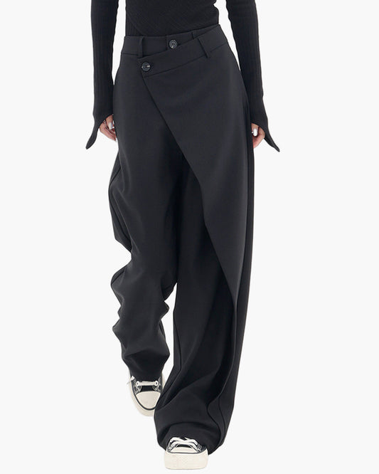 Damen Weite Wickelhose Modern Streetwear – Elegante Business & Freizeit Hose