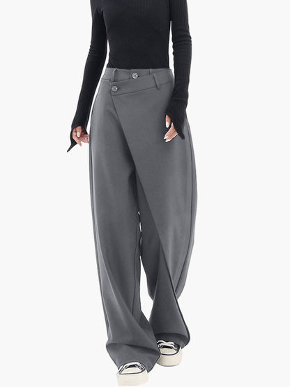 Damen Weite Wickelhose Modern Streetwear – Elegante Business & Freizeit Hose