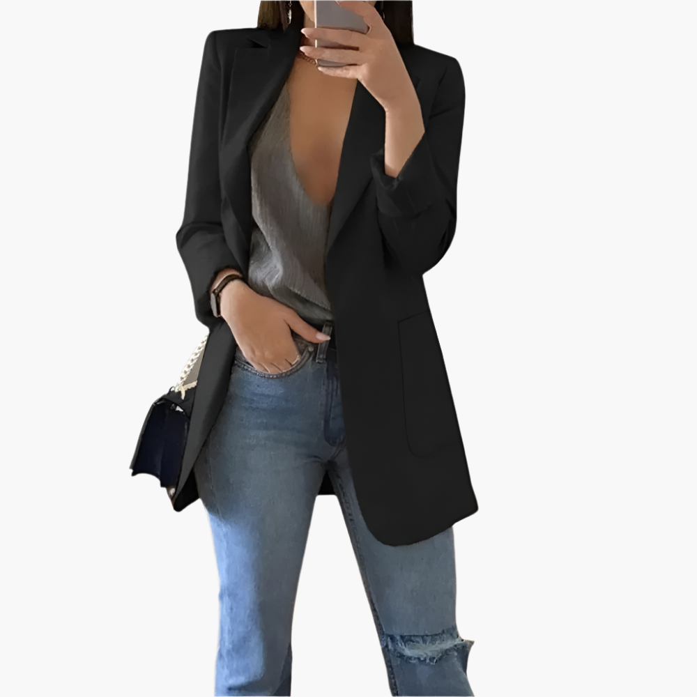Damen Blazer Lang Elegant Business Look – Vielseitig & Modern für Büro und Freizeit