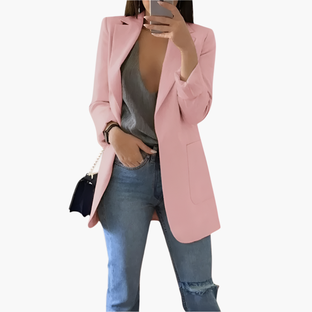 Damen Blazer Lang Elegant Business Look – Vielseitig & Modern für Büro und Freizeit