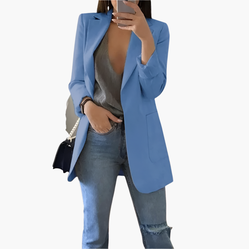 Damen Blazer Lang Elegant Business Look – Vielseitig & Modern für Büro und Freizeit