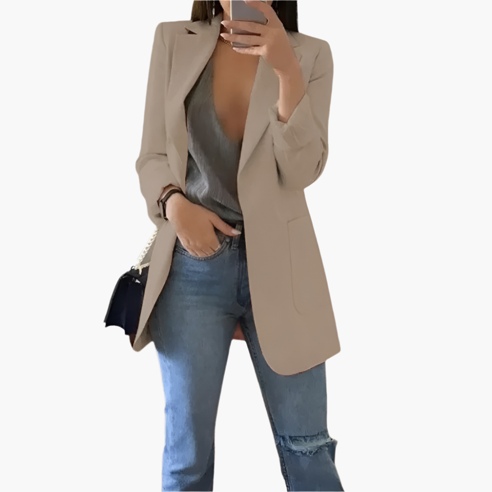 Damen Blazer Lang Elegant Business Look – Vielseitig & Modern für Büro und Freizeit