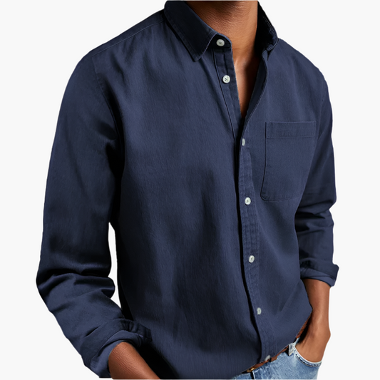 Herren Freizeithemd mit Button-Down-Kragen – Zeitloses, Vielseitiges Langarmhemd für Alltag und Büro