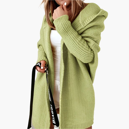 Damen Strick-Cardigan mit Kapuze – Lässiger Oversize Look für Herbst & Winter