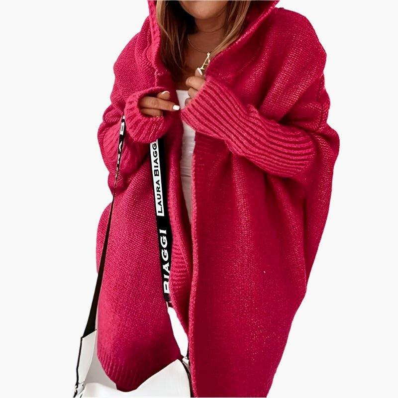 Damen Strick-Cardigan mit Kapuze – Lässiger Oversize Look für Herbst & Winter