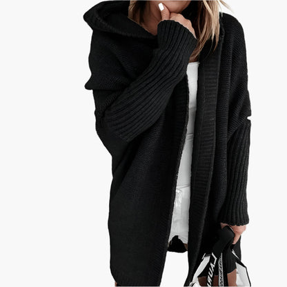 Damen Strick-Cardigan mit Kapuze – Lässiger Oversize Look für Herbst & Winter