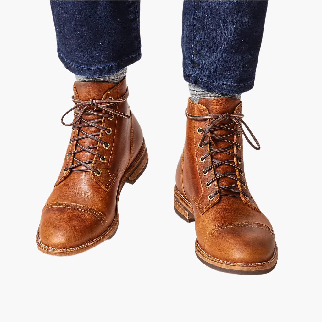 Herren Leder Stiefel – Klassische Schnürboots für Alltag und Business