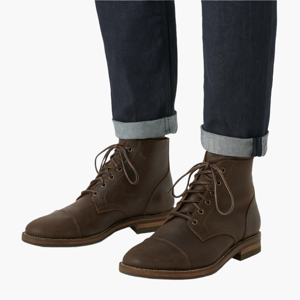 Herren Leder Stiefel – Klassische Schnürboots für Alltag und Business