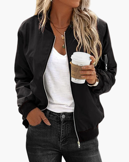 Damen Bomberjacke Klassisch Lässig Perfekt für Alltag und Freizeit
