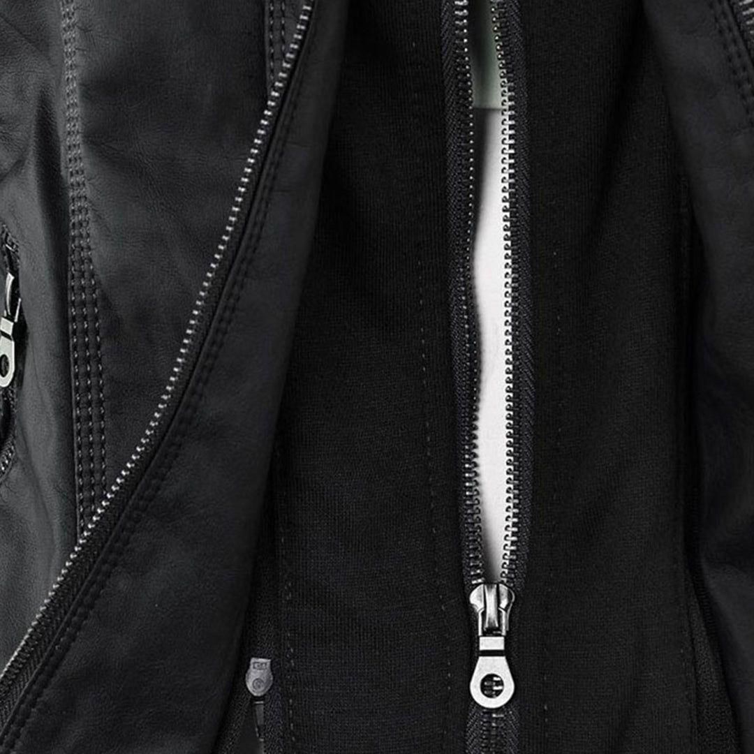 Damen Herbstjacke mit Kapuze – Modische Übergangsjacke im Biker-Stil mit Reißverschluss für Alltag und Freizeit