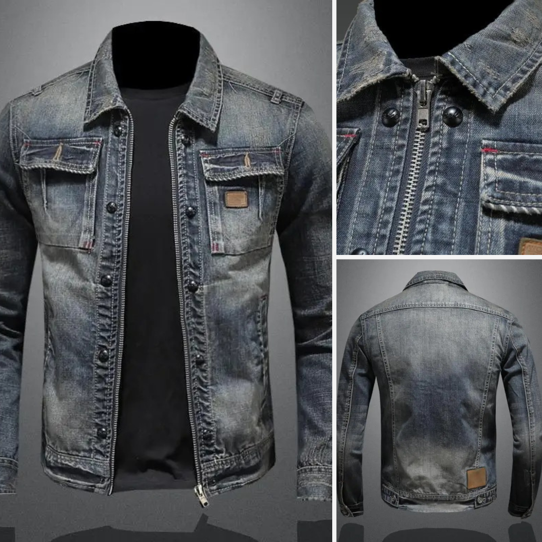 Herren Jeansjacke im Vintage-Stil – Lässige Mode für Alltag und Freizeit