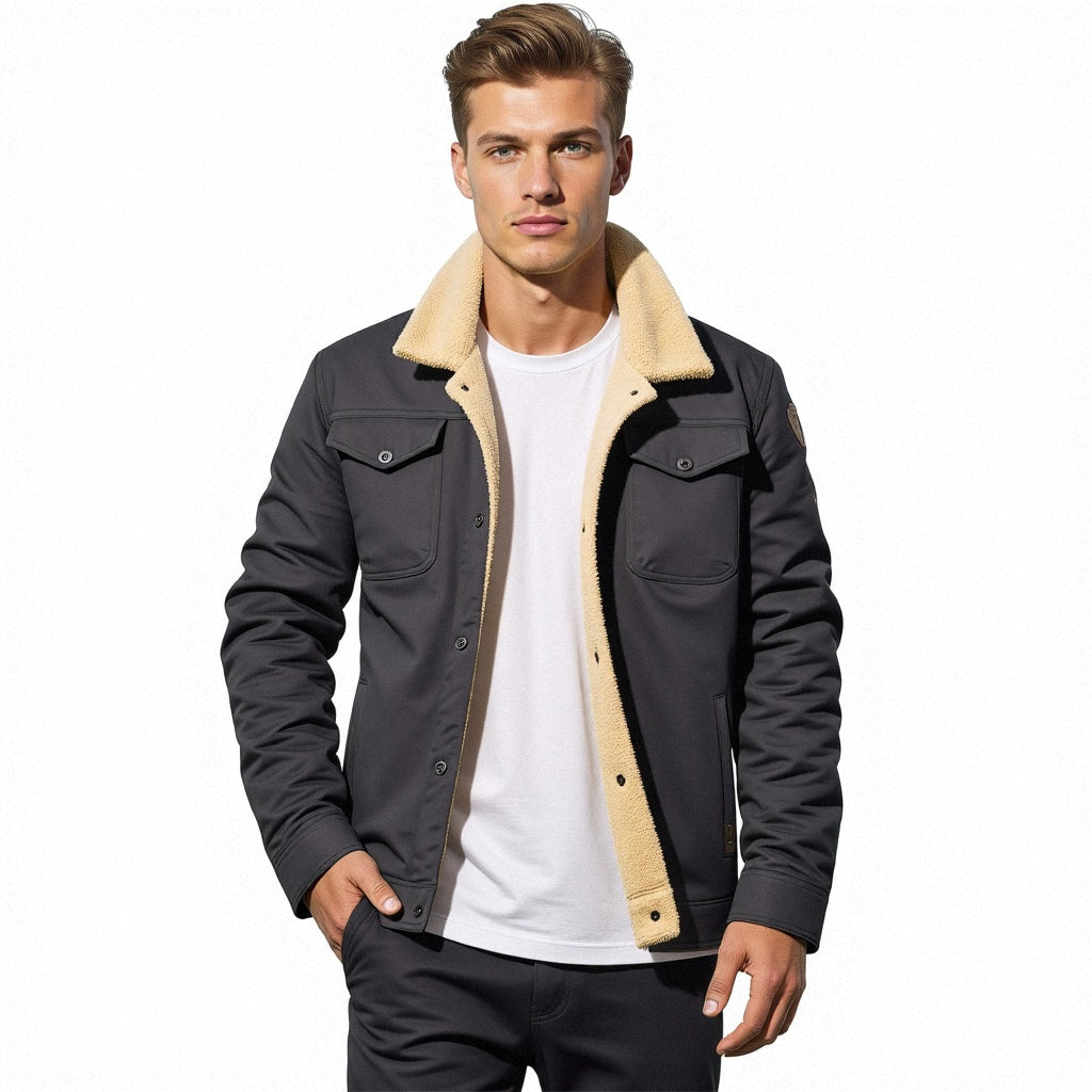 Herren Winter Bomberjacke Vintage Stil Warm Gefüttert – Ideal für Alltag und Outdoor