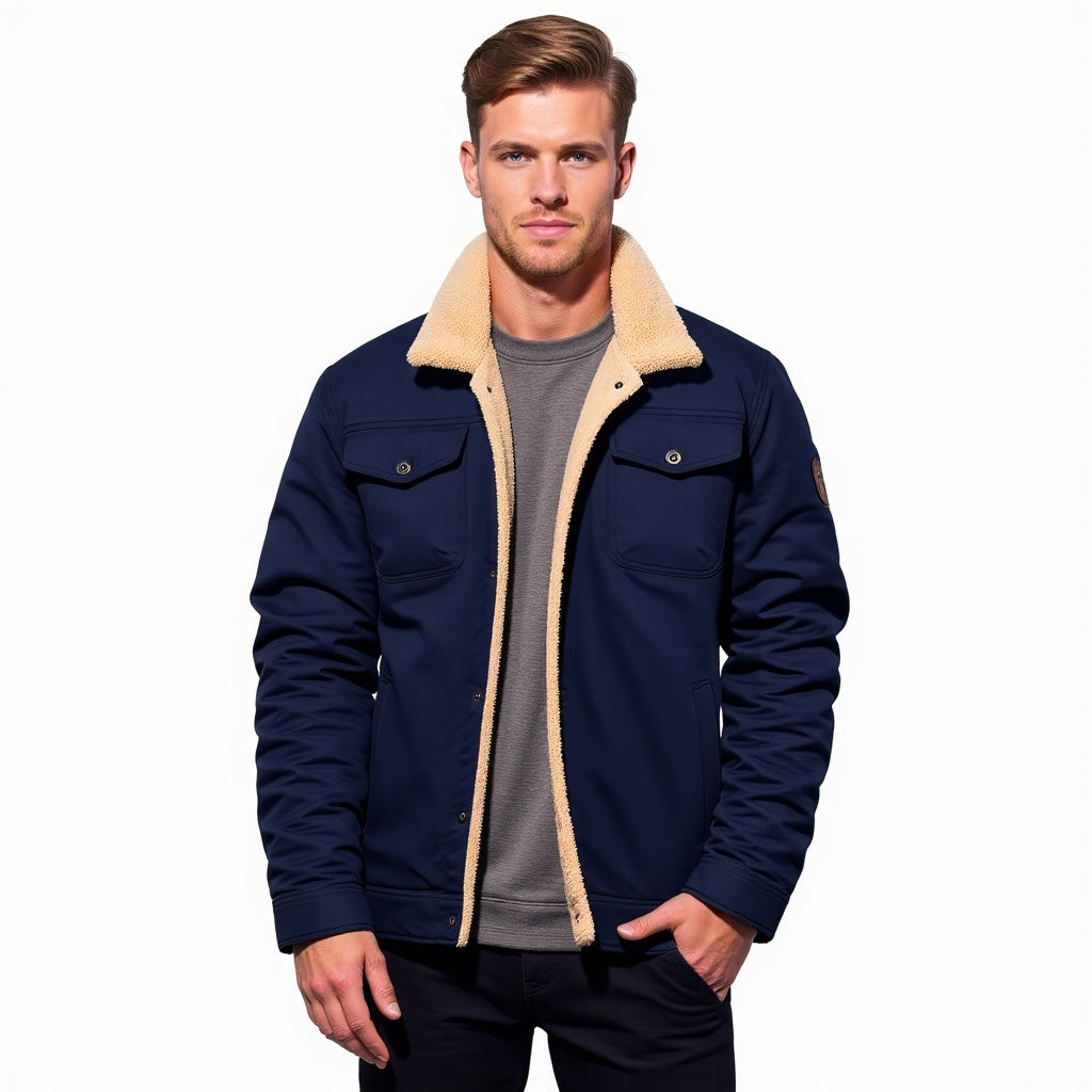 Herren Winter Bomberjacke Vintage Stil Warm Gefüttert – Ideal für Alltag und Outdoor