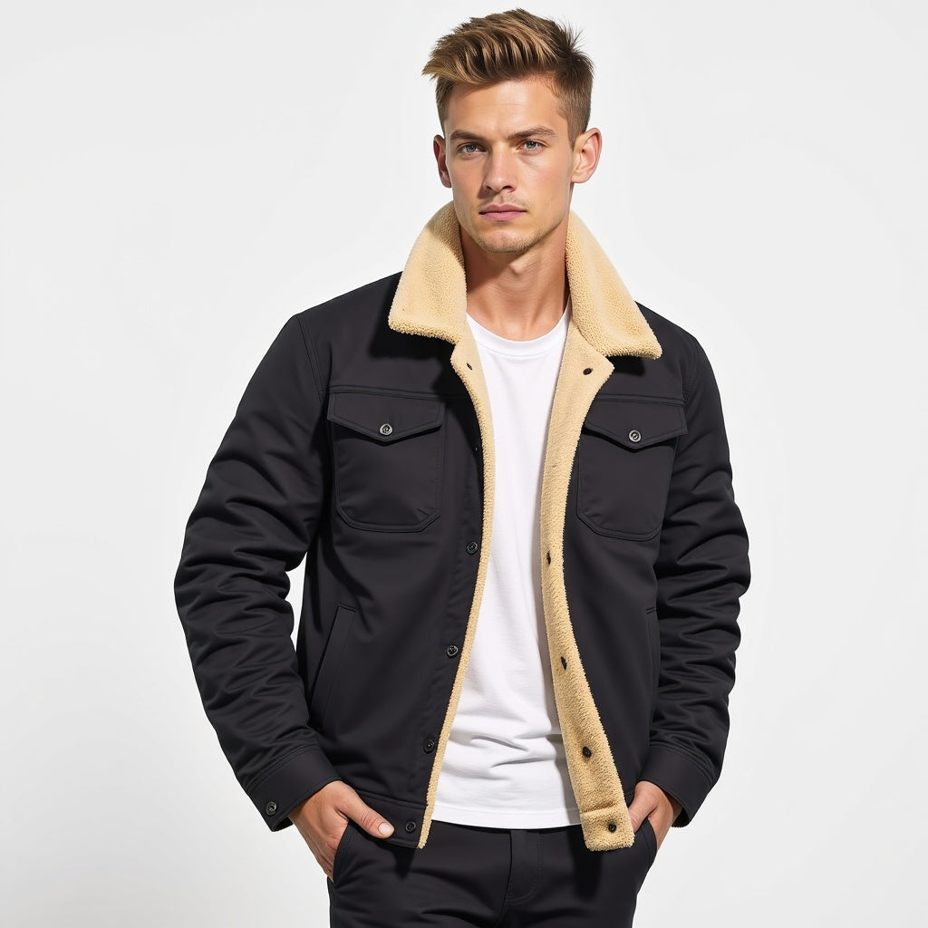Herren Winter Bomberjacke Vintage Stil Warm Gefüttert – Ideal für Alltag und Outdoor