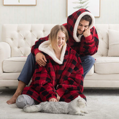 Unisex Kuschelige Übergröße Hoodie-Decke für gemütliche Abende & Lounge-Momente