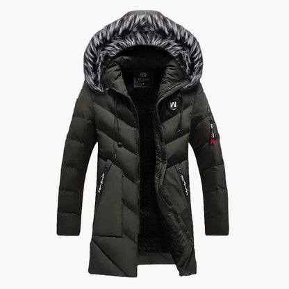 Herren Winter Parka mit Kapuze und Fellbesatz – Warme Outdoorjacke für kalte Tage