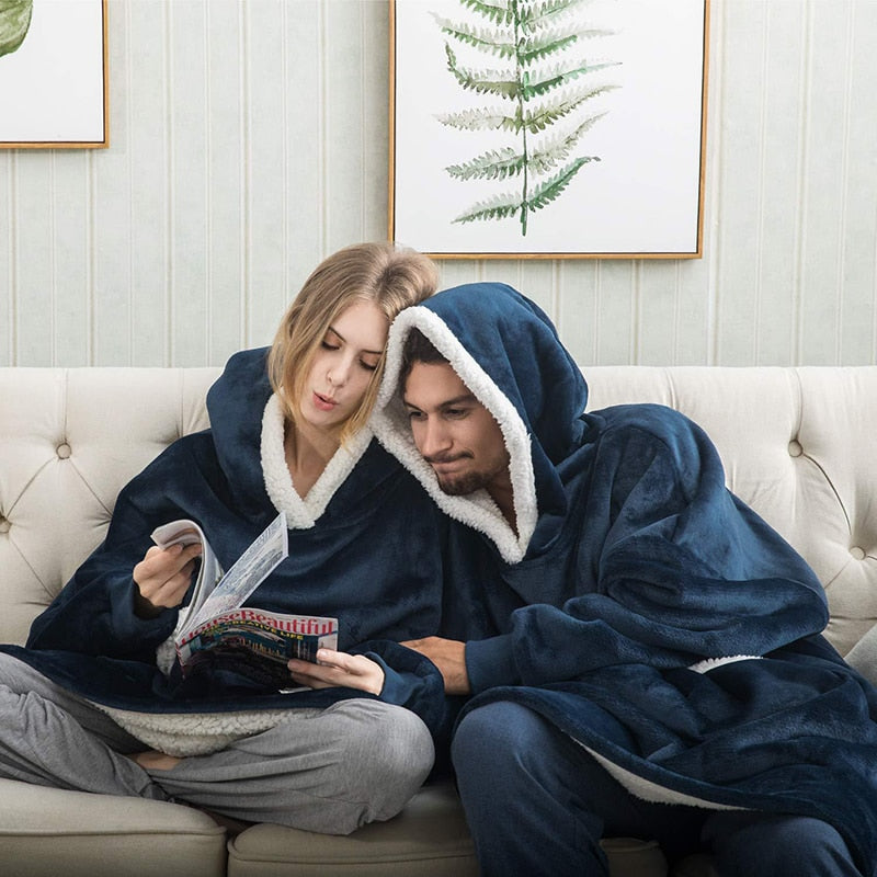 Unisex Kuschelige Übergröße Hoodie-Decke für gemütliche Abende & Lounge-Momente