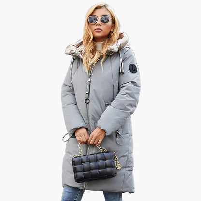 Damen Winterparka mit extra hohem Kragen – Modischer Steppmantel für kalte Tage