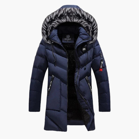 Herren Winter Parka mit Kapuze und Fellbesatz – Warme Outdoorjacke für kalte Tage