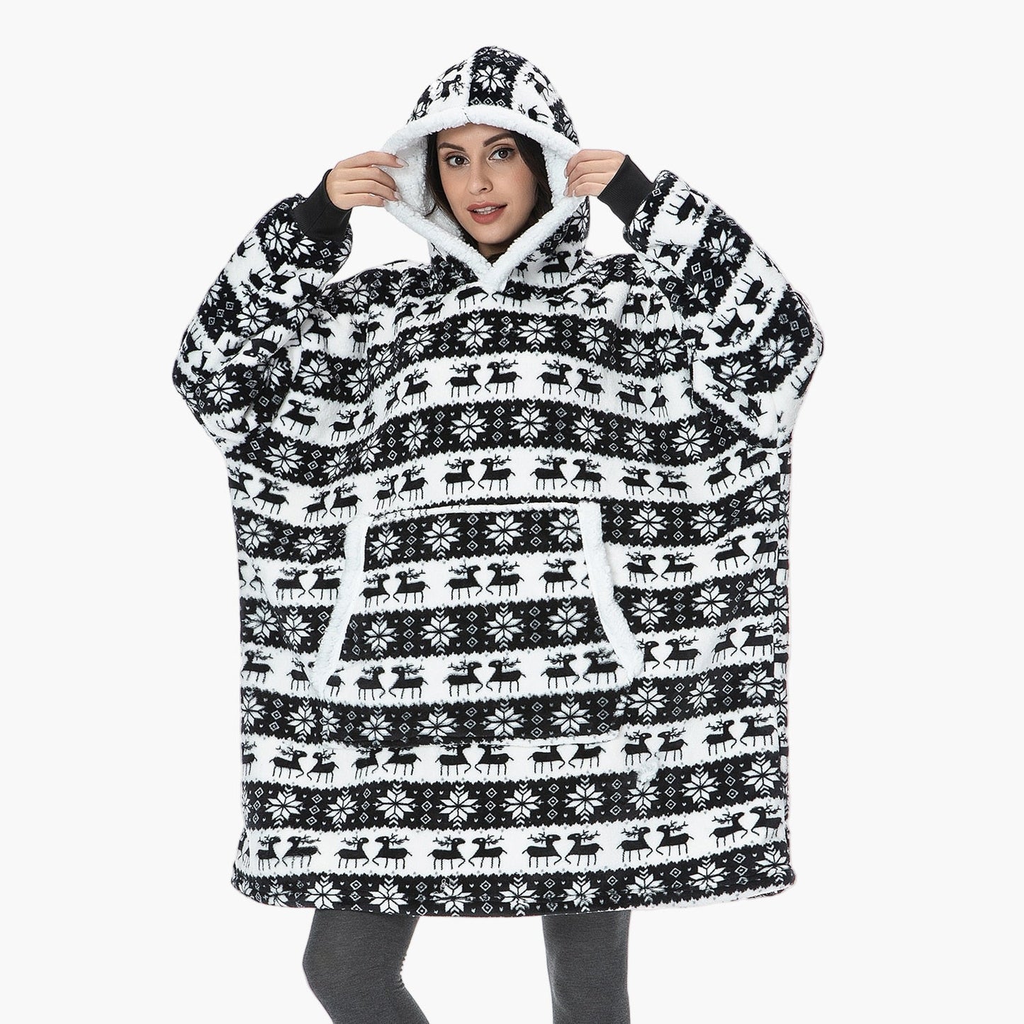 Unisex Kuschelige Übergröße Hoodie-Decke für gemütliche Abende & Lounge-Momente