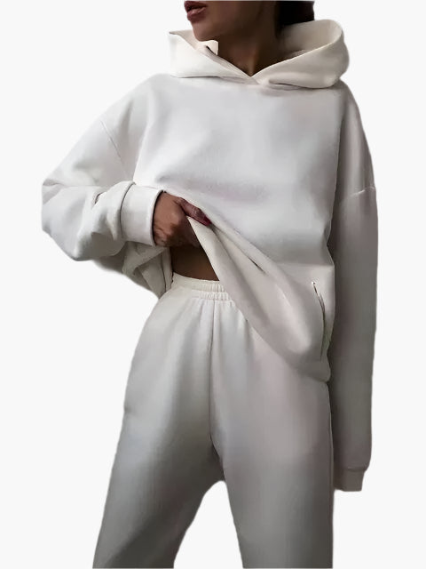 Damen Freizeit Jogginganzug mit Kapuze – Komfortabler Zweiteiler für Winter & Alltag