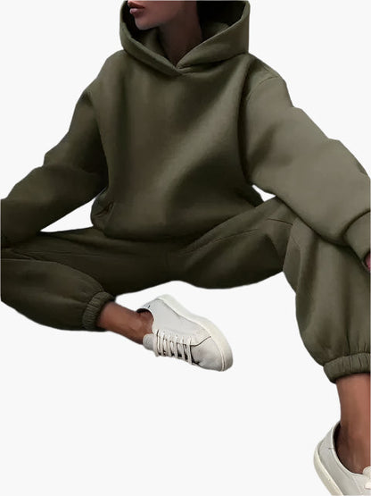 Damen Freizeit Jogginganzug mit Kapuze – Komfortabler Zweiteiler für Winter & Alltag