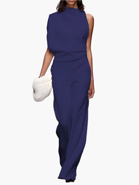 Damen Jumpsuit Elegant mit weitem Bein – Stilvoller Einteiler für Alltag und Büro