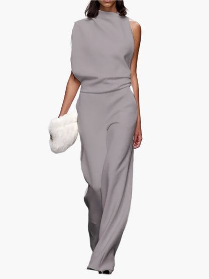 Damen Jumpsuit Elegant mit weitem Bein – Stilvoller Einteiler für Alltag und Büro