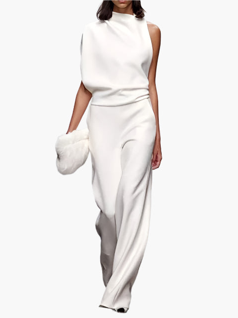 Damen Jumpsuit Elegant mit weitem Bein – Stilvoller Einteiler für Alltag und Büro