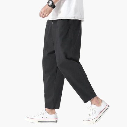 Herren Sommer Leinen Cropped Hose – Lässige Komfort-Stil Freizeithose