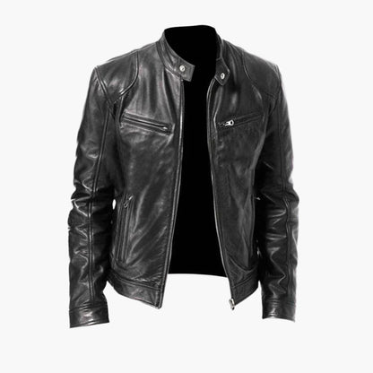 Herren Lederjacke MIKEL – Klassische Bikerjacke für Freizeit und Alltag