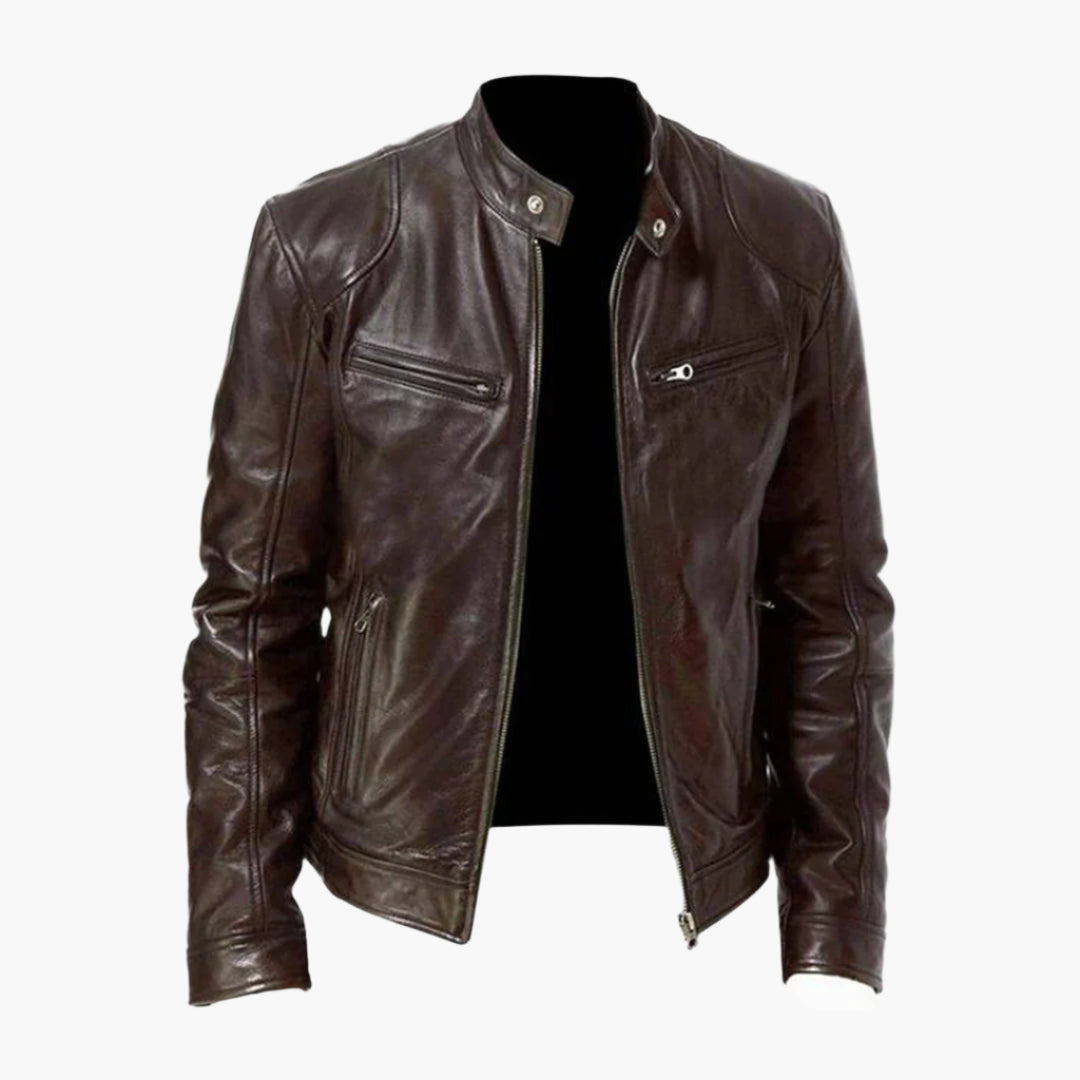 Herren Lederjacke MIKEL – Klassische Bikerjacke für Freizeit und Alltag