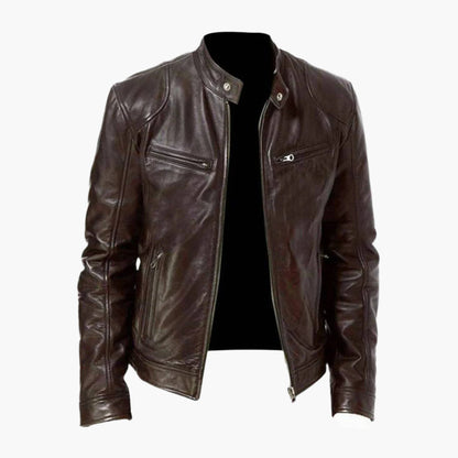 Herren Lederjacke MIKEL – Klassische Bikerjacke für Freizeit und Alltag