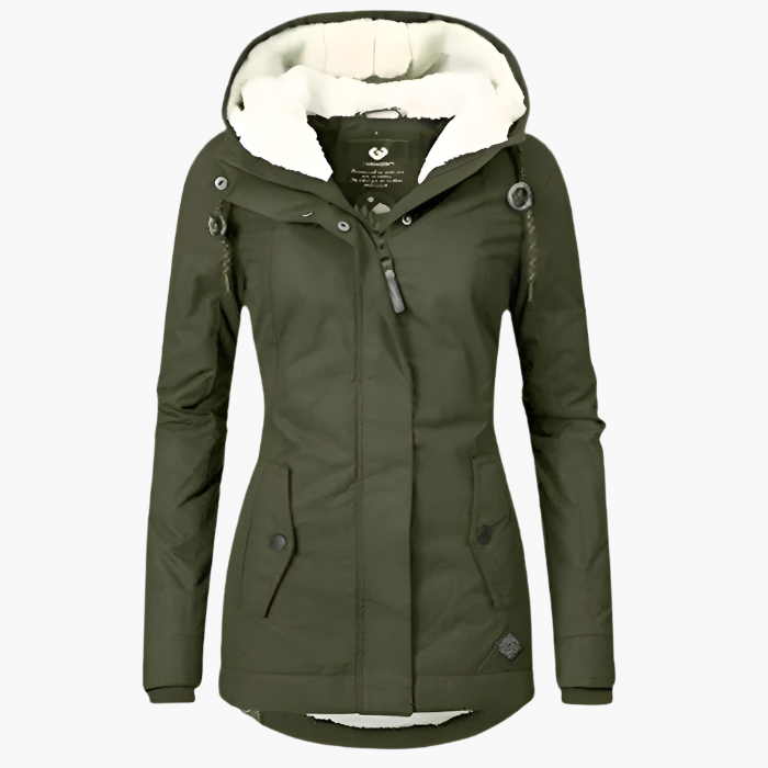 Damen Wintermantel mit Kapuze – Wasserdichte Outdoorjacke für Alltag & Freizeit