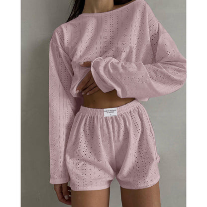 Hannah – Modisches Damen-Outfit mit Rundhals und elastischen Shorts