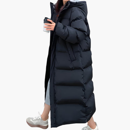 Damen Langer Steppmantel Parka Wasserdicht Winterjacke Outdoor