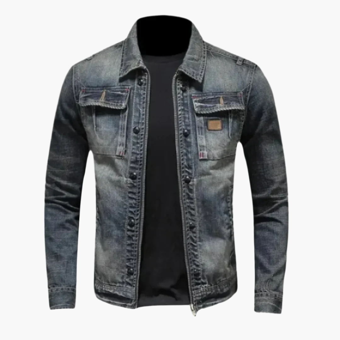 Herren Jeansjacke im Vintage-Stil – Lässige Mode für Alltag und Freizeit