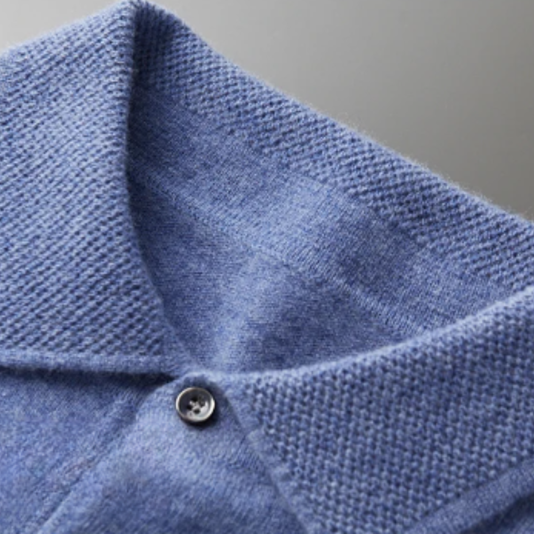 Herren Premium Wollpolo – Eleganter Strickpullover mit Kragen für Business & Freizeit
