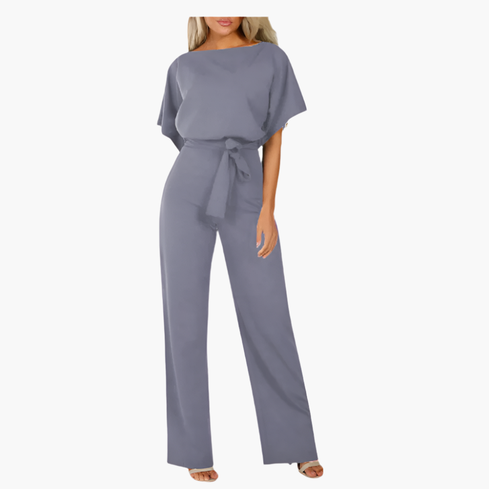 Damen Jumpsuit Elegant Weit Bein Bindegürtel – Stilvolle Allrounder-Mode für Alltag und besondere Anlässe