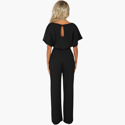 Damen Jumpsuit Elegant Weit Bein Bindegürtel – Stilvolle Allrounder-Mode für Alltag und besondere Anlässe
