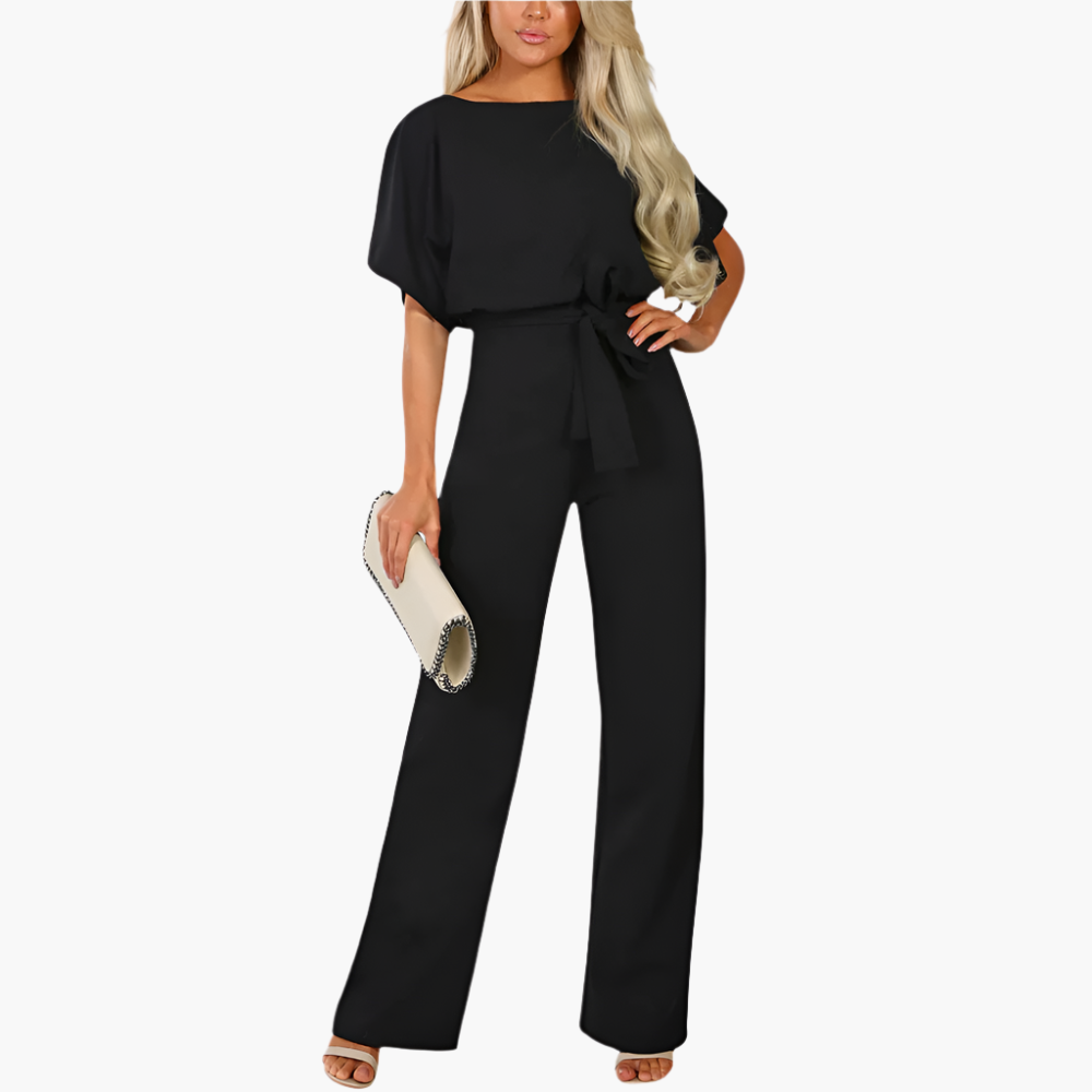 Damen Jumpsuit Elegant Weit Bein Bindegürtel – Stilvolle Allrounder-Mode für Alltag und besondere Anlässe