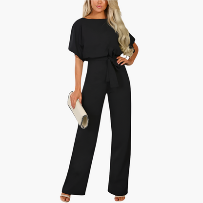 Damen Jumpsuit Elegant Weit Bein Bindegürtel – Stilvolle Allrounder-Mode für Alltag und besondere Anlässe