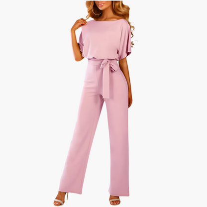 Damen Jumpsuit Elegant Weit Bein Bindegürtel – Stilvolle Allrounder-Mode für Alltag und besondere Anlässe